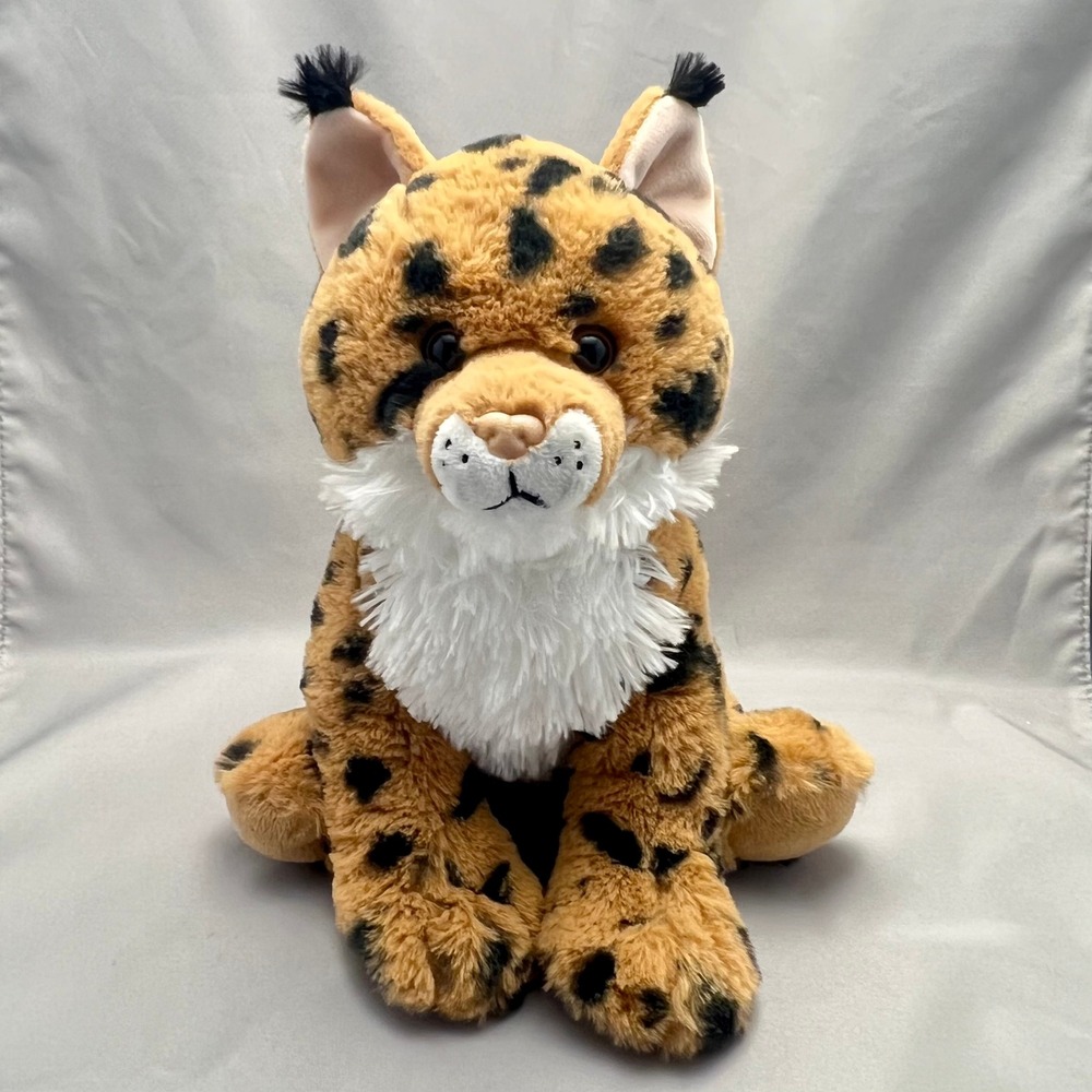 The Petting Zoo Iberian Lynx Plush Unisex Medium Tan Excellent Recycled Spotted